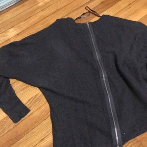 NWOT Grey dolman sweater with zipper back